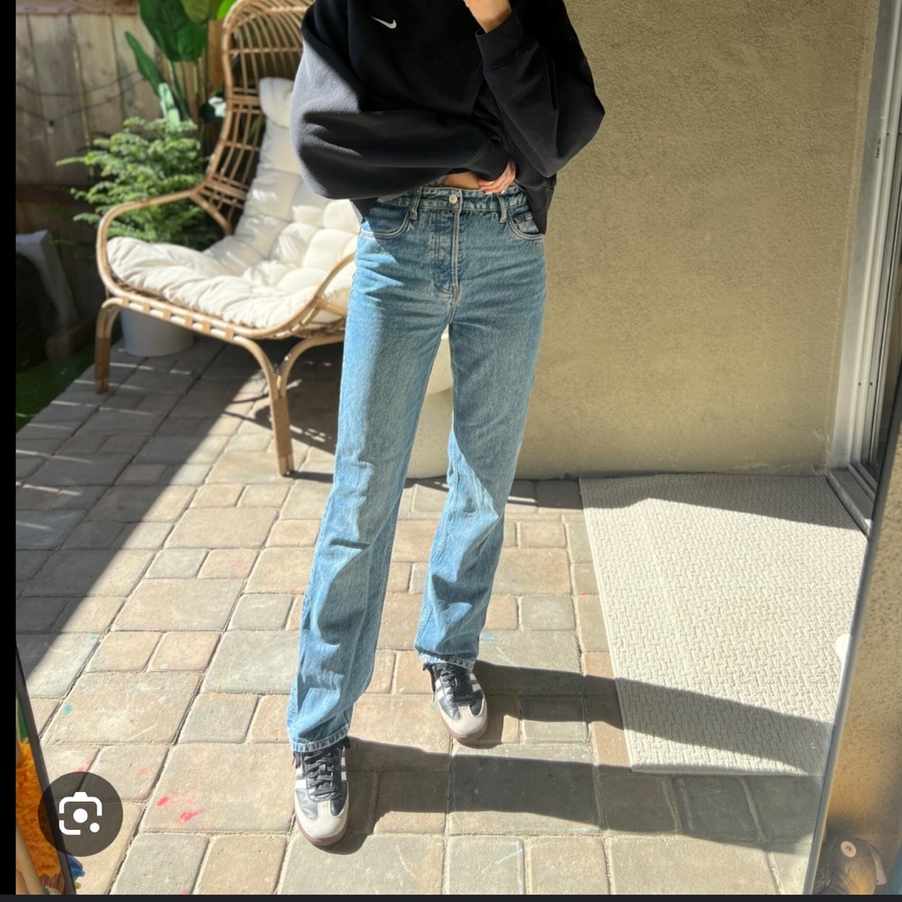 Reformation Cynthia High Rise Long Jeans in Blue